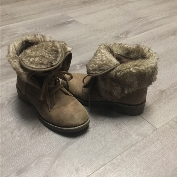 fold over boots with fur